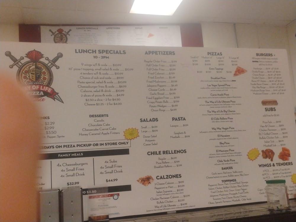 Way Of Life Pizza Palace Menu image 3